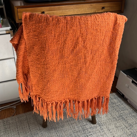 Pottery Barn Bedding Pottery Barn Orange Sham Knit Blanket Throw
